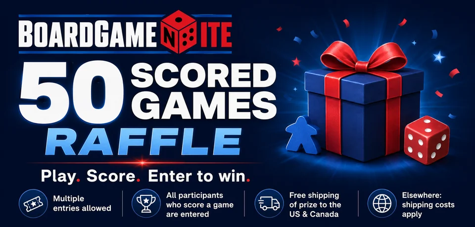 BoardGameNite 50 scored games giveaway